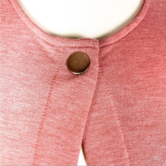 LOGO Lounge One Snap Peplum Sleeveless Cardigan Lagenlook Womens M Coral Pink‎ - Picture 4 of 8
